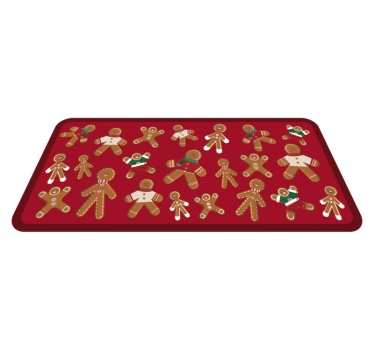 Gingerbread cookie floor boards Christmas rug - TenStickers