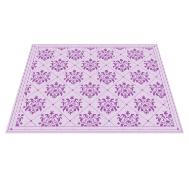Ornate Damask Pattern vintage vinyl rug - TenStickers