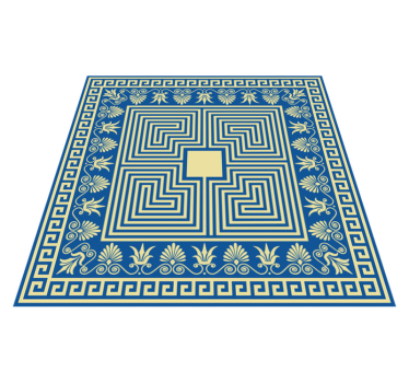 Greek Blue Tile retro vinyl rug - TenStickers