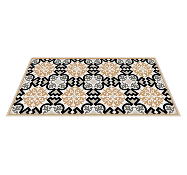 Snowflake black with border tile mat - TenStickers