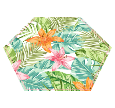 Tropical fines leafes flower rug - TenStickers