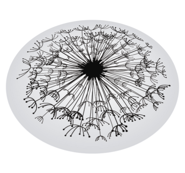 Round vinyl rug with leaves flower rug - TenStickers