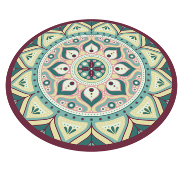 Round vinyl carpet mandala multicolor mandala mat - TenStickers
