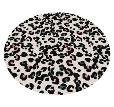 White round vinyl carpet leopard animal print carpet - TenStickers