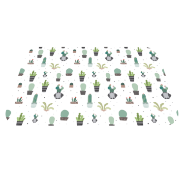 Vinyl carpet cactus salon in containers flower rug - TenStickers