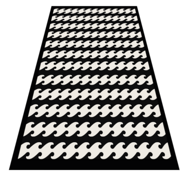 unusual shape black and white vinyl rug contemporary rugs - TenStickers