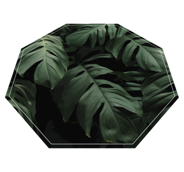 Monstera leaves flower rug - TenStickers