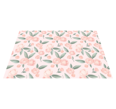 Pink flowers flower rug - TenStickers