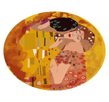 Klimt's Kiss retro rug - TenStickers