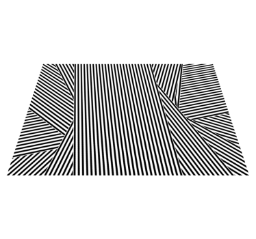 Black and white striped vinyl rug - TenStickers