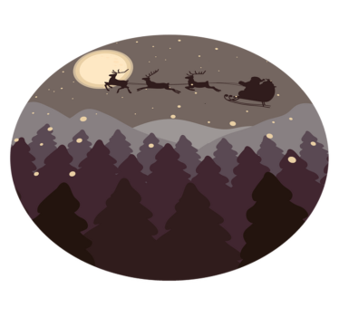 Santa and sleigh Christmas rug - TenStickers