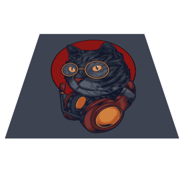 cat music illustration animal mat - TenStickers