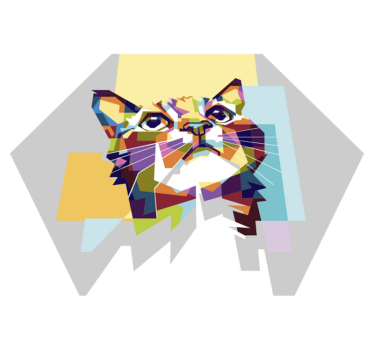 colorful cat hope animal mat - TenStickers