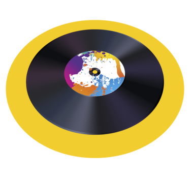 Abstract Splash Record textured vinyl rug - TenStickers