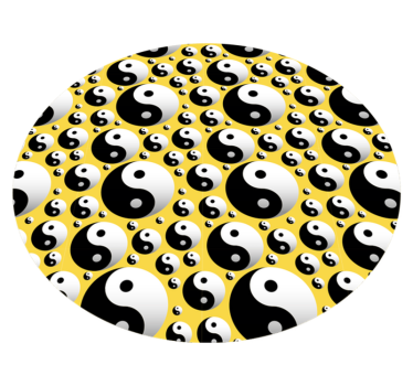 Round vinyl carpet yin yang circles ethnic style rugs - TenStickers
