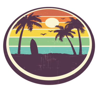 Retro beach retro rug - TenStickers