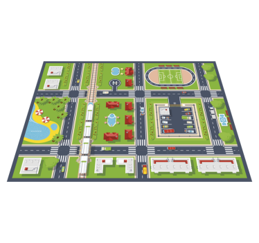 Children's vinyl rug city road mat - TenStickers