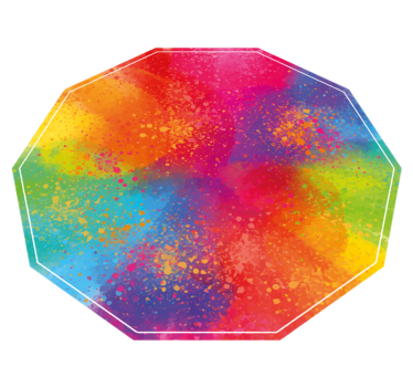 Colorful Splattered Hexagon marble vinyl rug - TenStickers