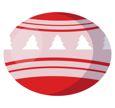 Red painted bauble Christmas rug - TenStickers