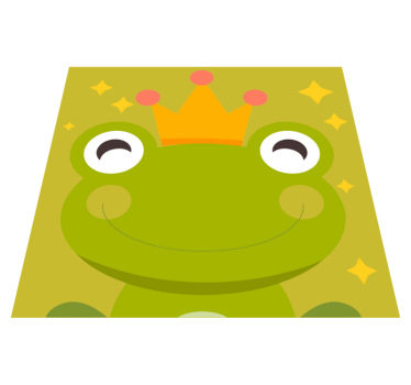 Frog Prince Cartoon kids vinyl rug - TenStickers