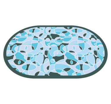 blue oval minimalist carpet - TenStickers