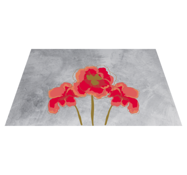 Painted Poppy flower rug - TenStickers