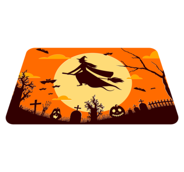 Halloween vinyl rug with spooky halloween silhouette - TenStickers