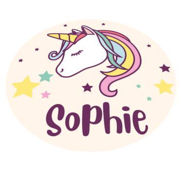 unicorn background design with name personalised vinyl rug - TenStickers