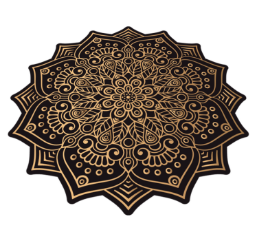 Golden mandala mat - TenStickers
