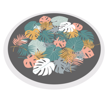 Tropical leaf flower rug - TenStickers