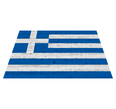 Wooden Greek Flag vinyl rug - TenStickers
