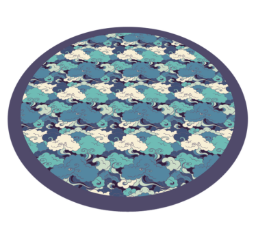 Japanese Waves & Clouds vinyl carpet - TenStickers