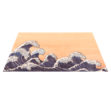 Traditional Japanese Wave vinyl carpet - TenStickers