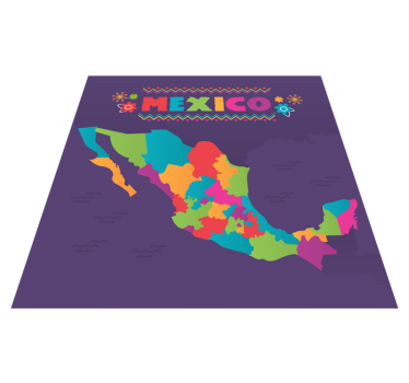 Map Mexico vinyl map rug - TenStickers