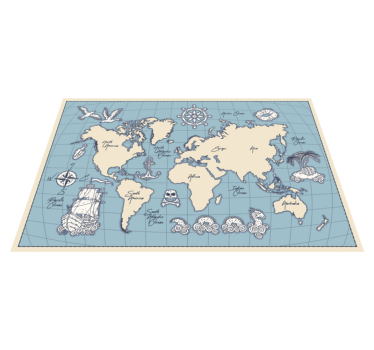 Vintage worldmap vinyl map rug - TenStickers