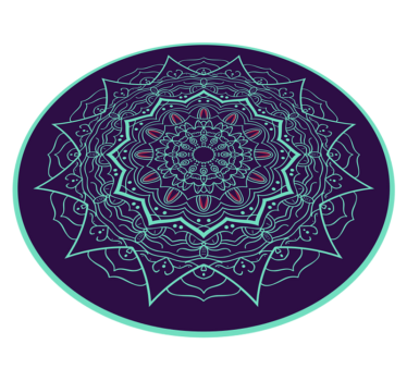 Blue and purple floral mandala mat - TenStickers