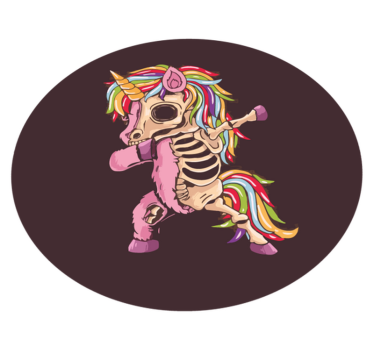 unicorn zombie dabbing illustration halloween mats - TenStickers