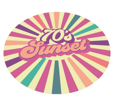 70's Geometric sunset vintage vinyl carpet - TenStickers