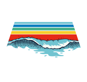 Retro waves retro rug - TenStickers
