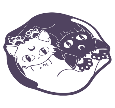 Anime Cat Yin Yang vinyl carpet - TenStickers