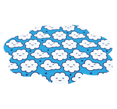 Smiling anime clouds kids vinyl carpet - TenStickers