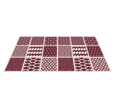 Red tile pattern vinyl mat - TenStickers