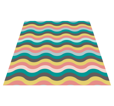 Scandinavian waves shape nordic style vinyl rugs - TenStickers