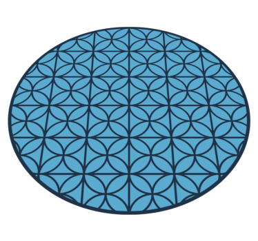 Overlapping blue circles retro rug - TenStickers