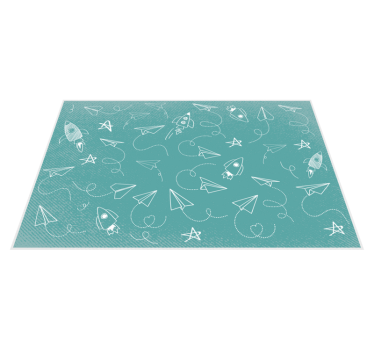 Korean paper planes retro vinyl carpet - TenStickers