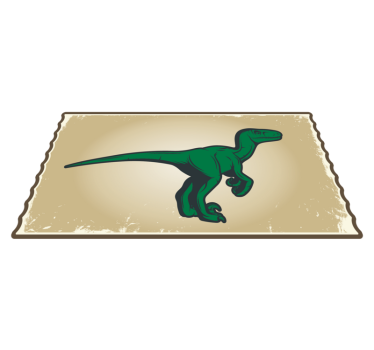 cartoon raptor mascot dinosaur animal mat - TenStickers