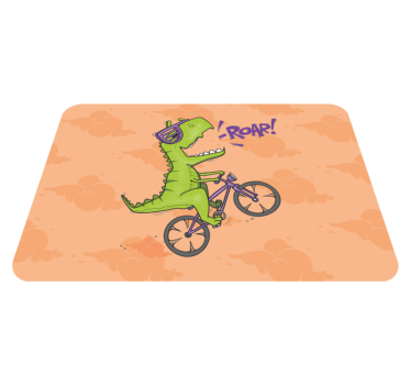 life is better on a bike with dinosaur animal mat - TenStickers