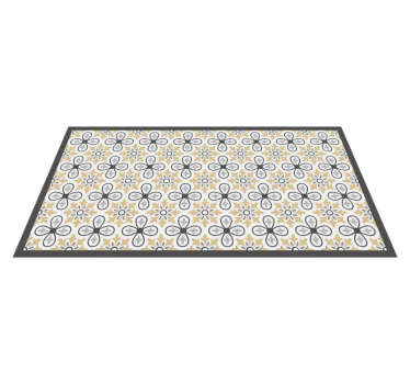 Antique floral tile kitchen vinyl rug - TenStickers