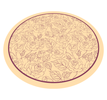 Rose Pattern Round flower vinyl rug - TenStickers