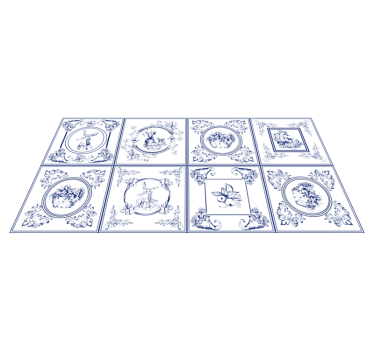 Vintage blue tiles tile mat - TenStickers